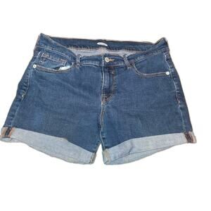 Old Navy Boyfriend Jean Shorts Women’s 8 Cuffed Blue Denim Stretch